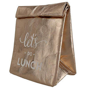Santa Barbara Design Studio Metallic Rose Gold Washable Paper Bag Let's Do Lunch