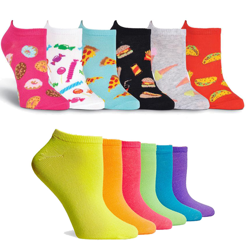 Show Ankle Socks Neon Junk Food 12 Pack 