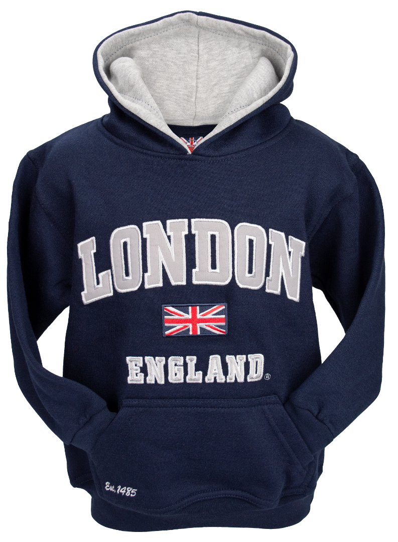 London England Kids Hoodie Hooded Sweatshirt Navy Colour (LE129K ...