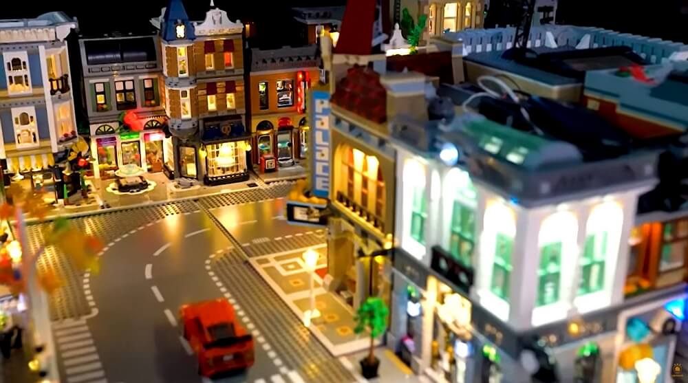 add led lights to the Lego city