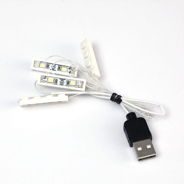 White 6 in 1 USB LED LEGO Lighting Kit
