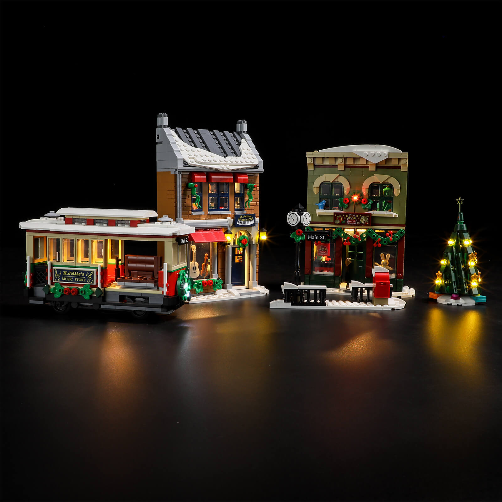 LEGO Icons 10308 pas cher, La grande rue décorée pour les fêtes