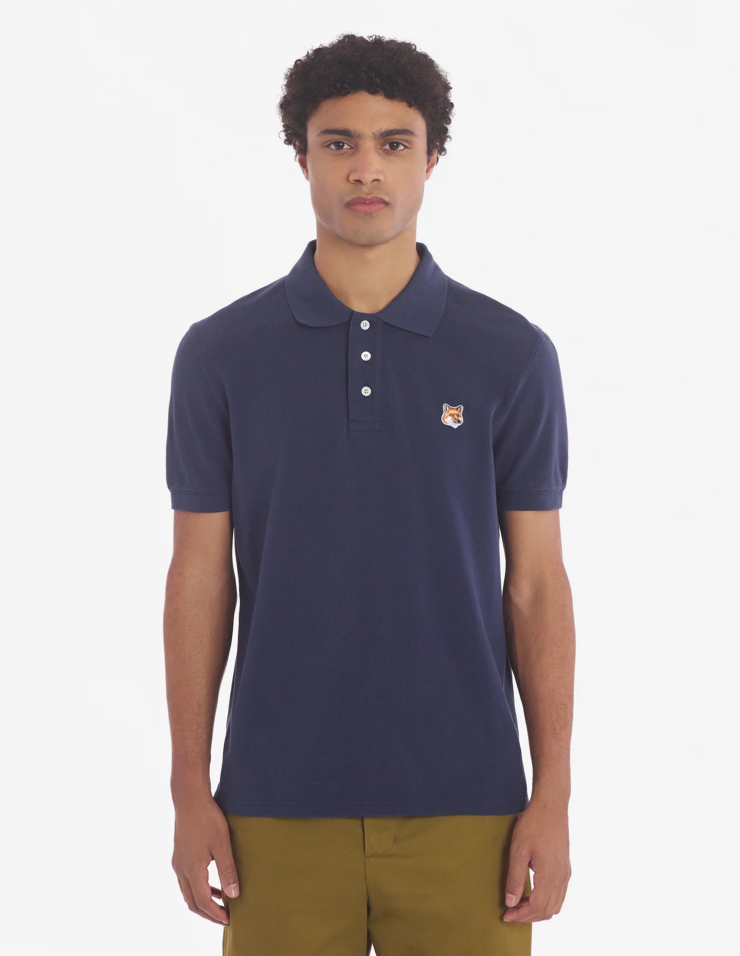 Maison Kitsuné Polo Fox Head Patch Ink Blue