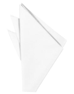 White Solid Twill Pocket Square