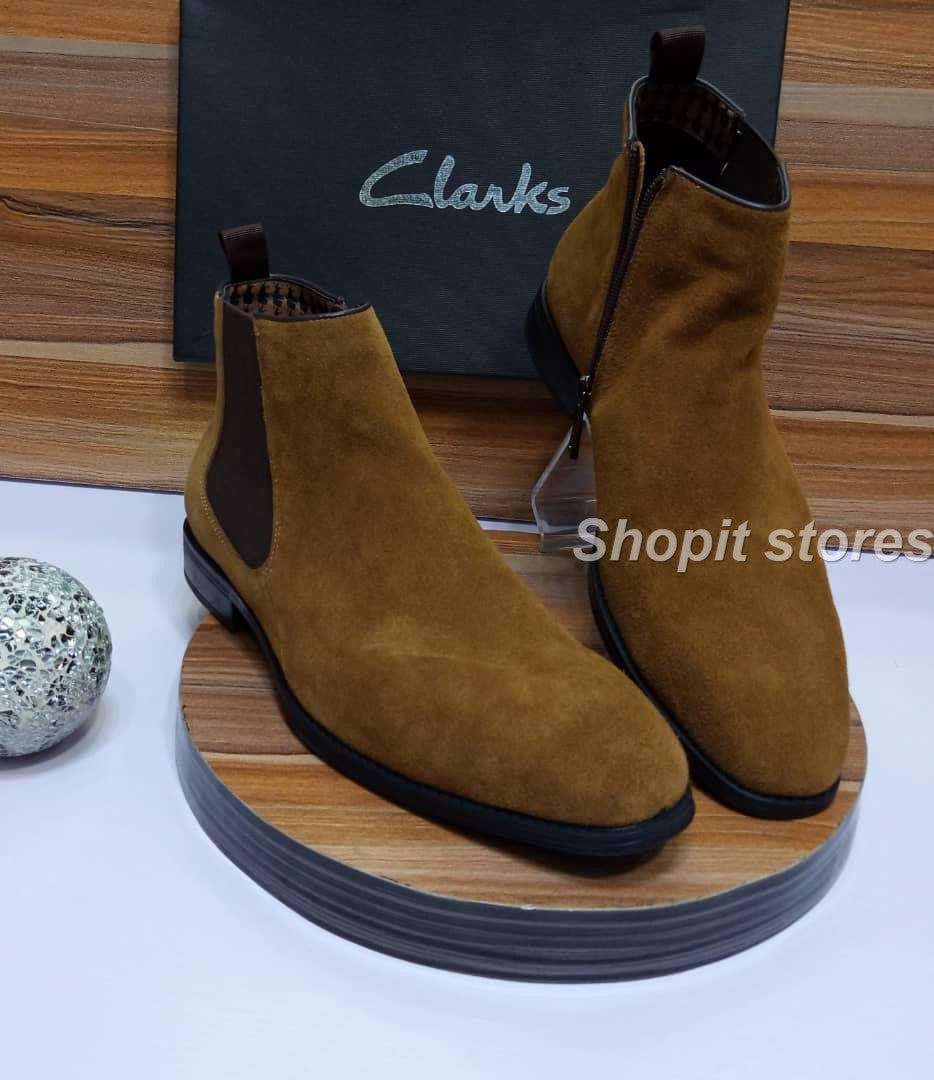 Clarks Suede Lace up Ankle Boots | Dark 