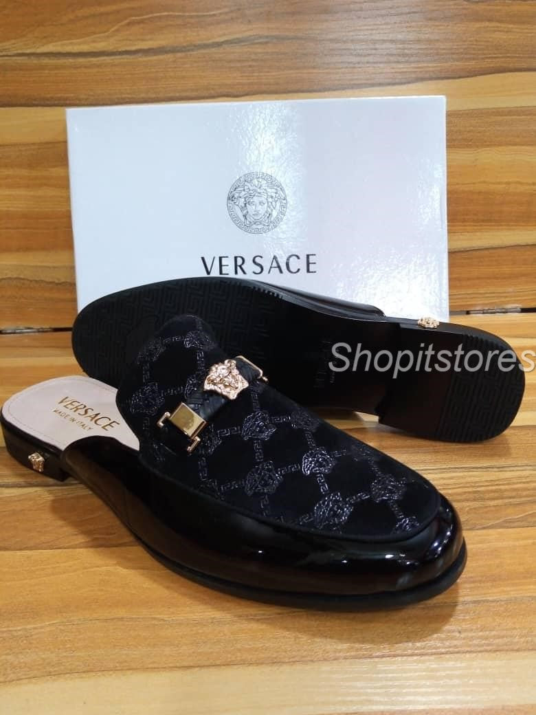 Versace Crested Wetlook Half Shoes 