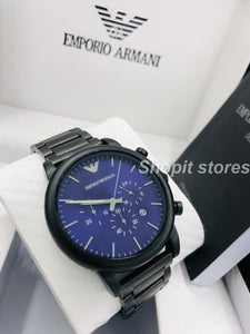 emporio armani black chain watch