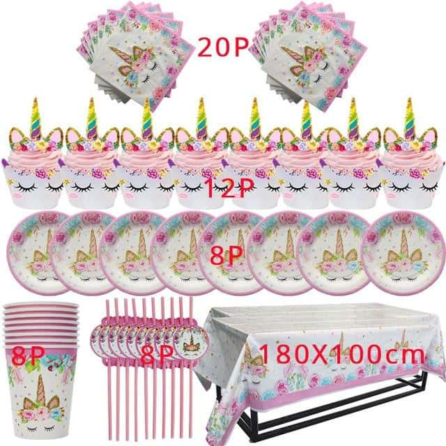 Kit Anniversaire Licorne Fille 12 Pieces Royaume De Licorne