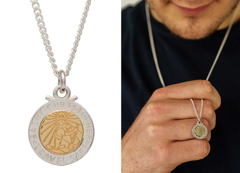 Silver St Christopher's Personalised Necklace Engraved | Engravers Guild