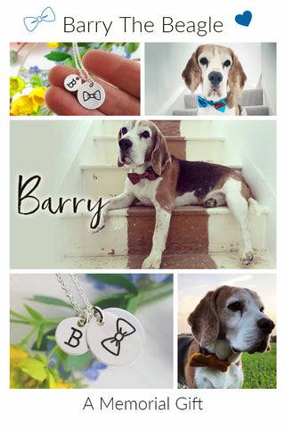 bespoke necklace in memorial of a beagle dog