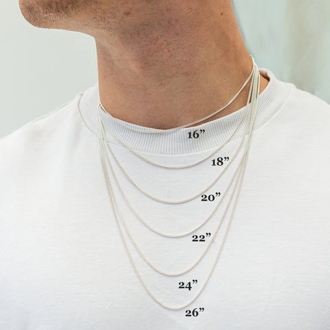 Necklace chain length guide for men