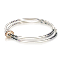 One Love Silver & Gold Bangle