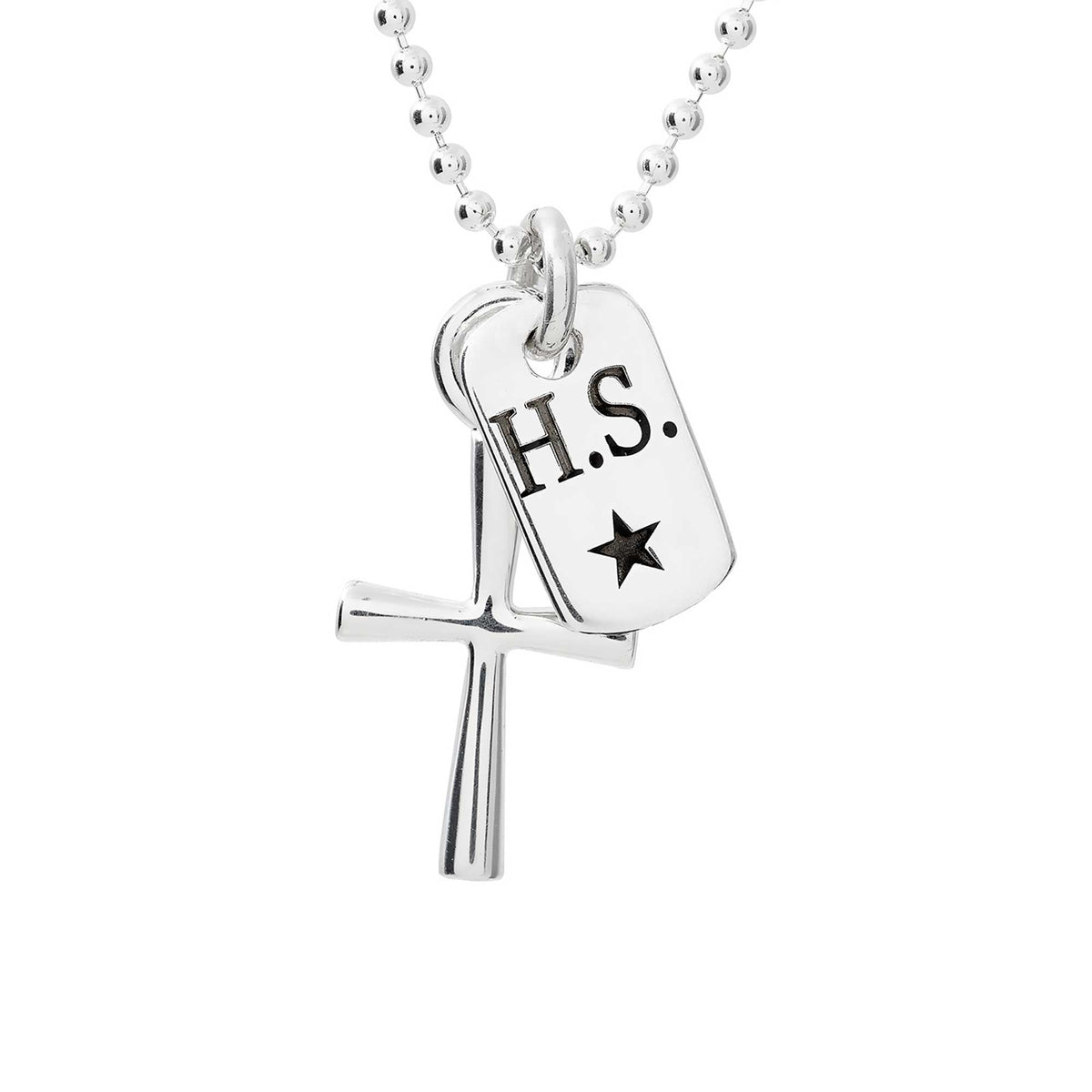 tiny dogt tag cross necklace for women teens personalised christening confirmation gift