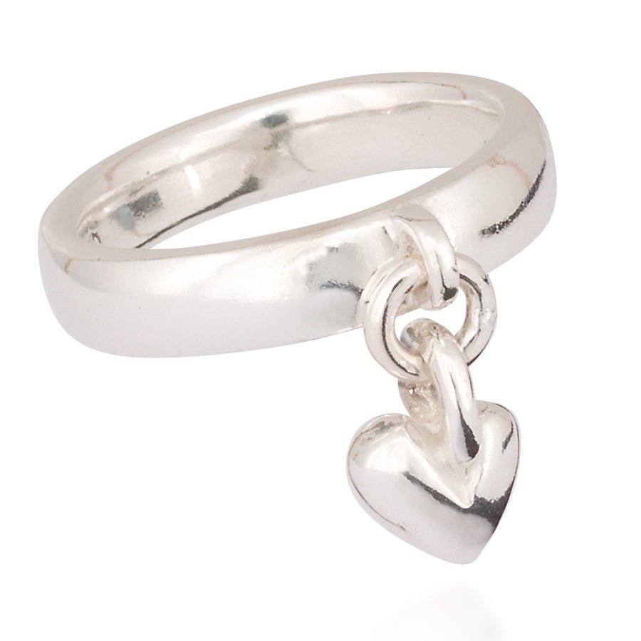 Sweetheart Silver Charm Ring Scarlett Jewellery