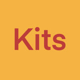 Yellow square with KITS written in red
