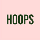 Pink square with HOOPS written in green