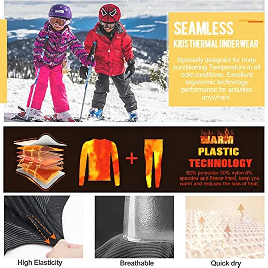 Thermal Underwear Set for Kids Winter Warm Sport Base Layer Ski