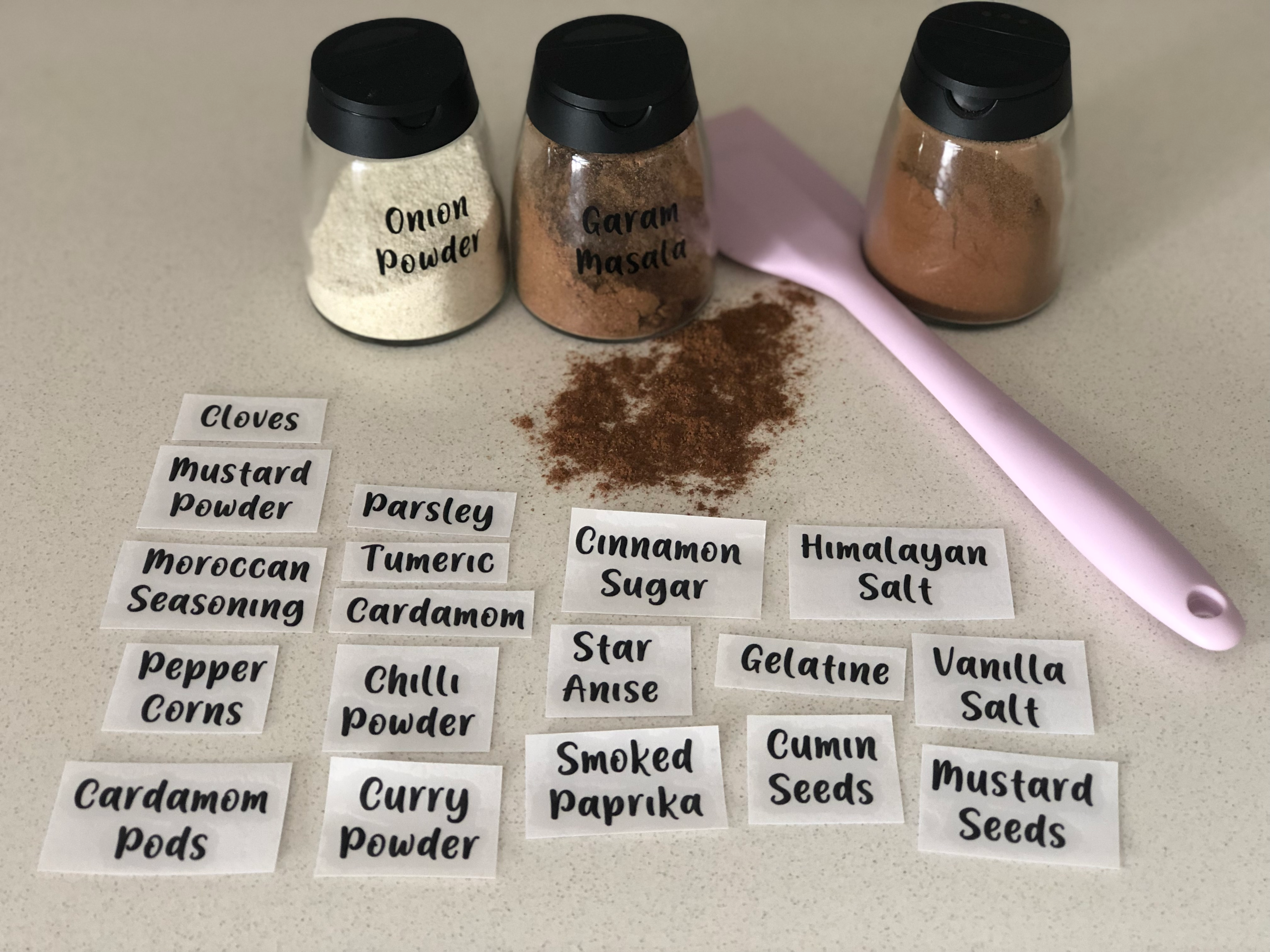 spice jar labels