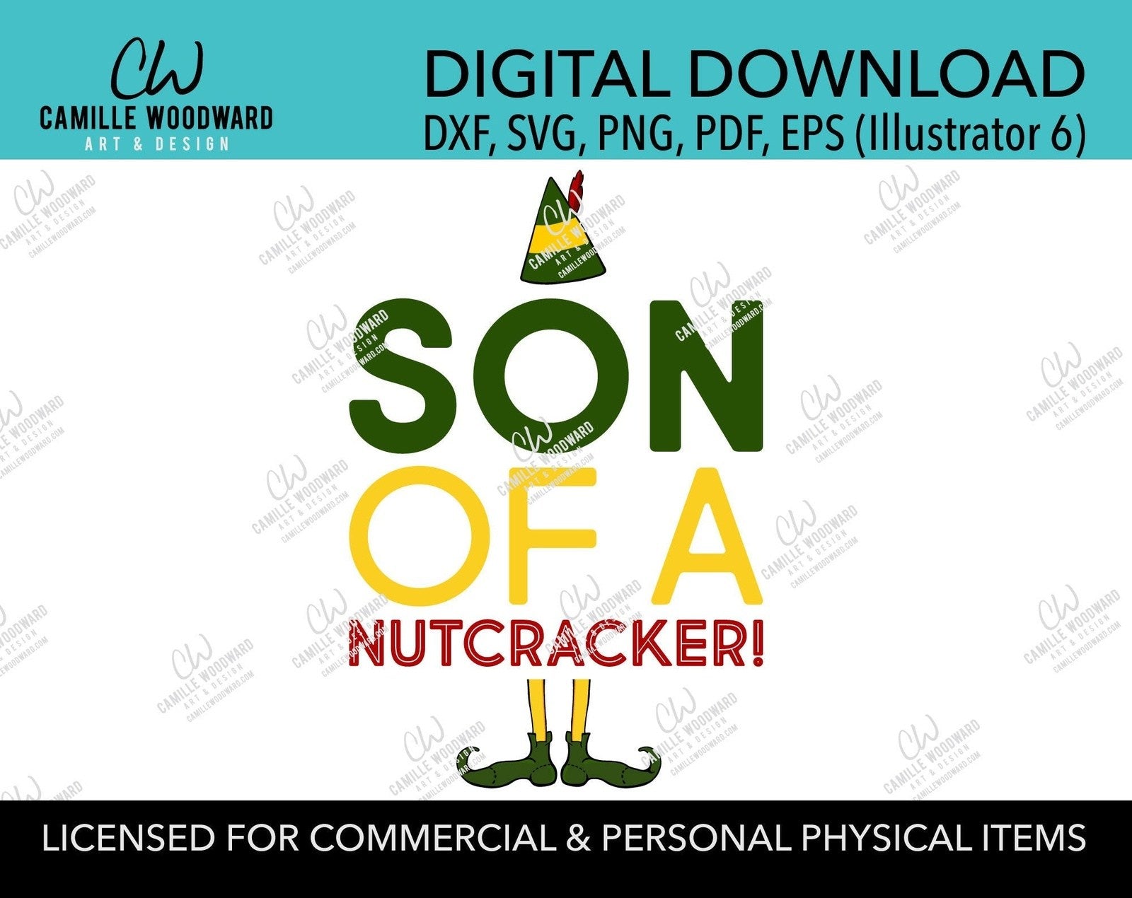 Download Christmas Buddy The Elf Son Of A Nutcracker Quote Svg Png Digital Camille Woodward Art Design