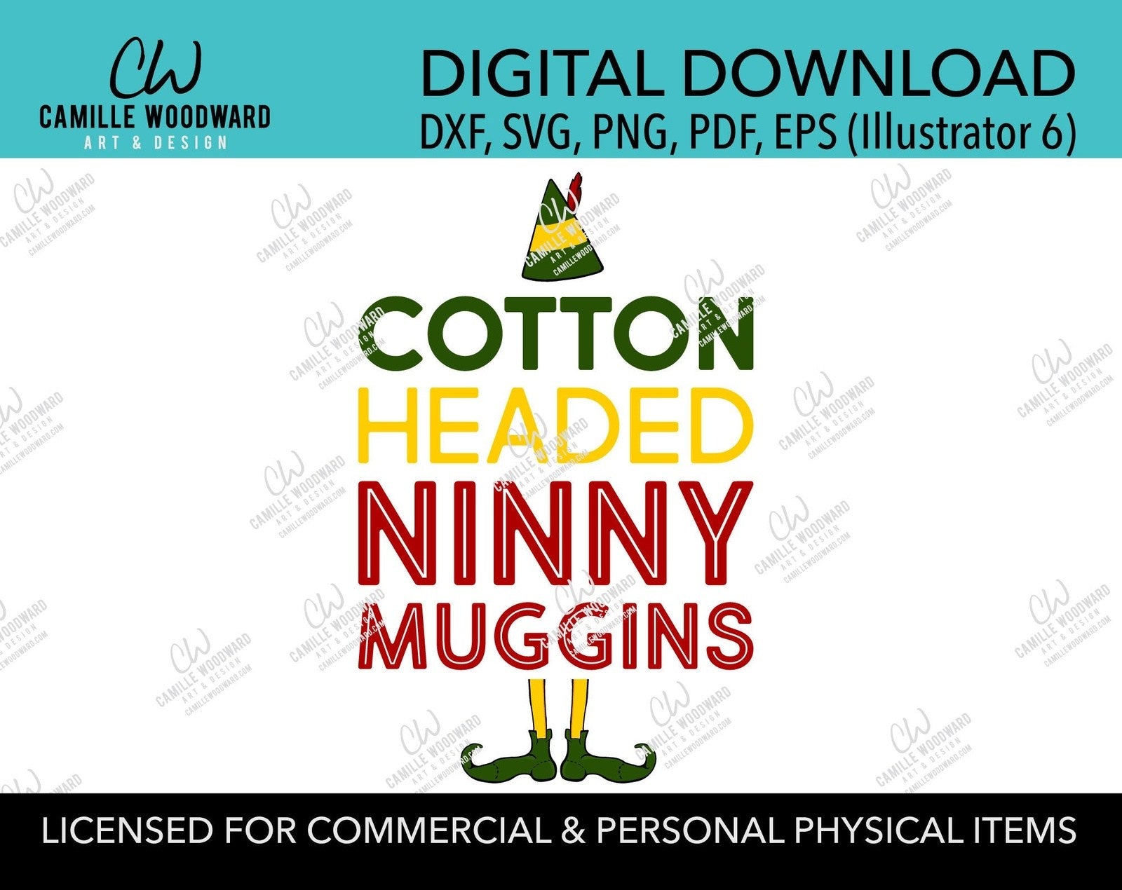 Download Christmas Buddy The Elf Cotton Headed Ninny Muggins Svg Sublimation Camille Woodward Art Design Llc