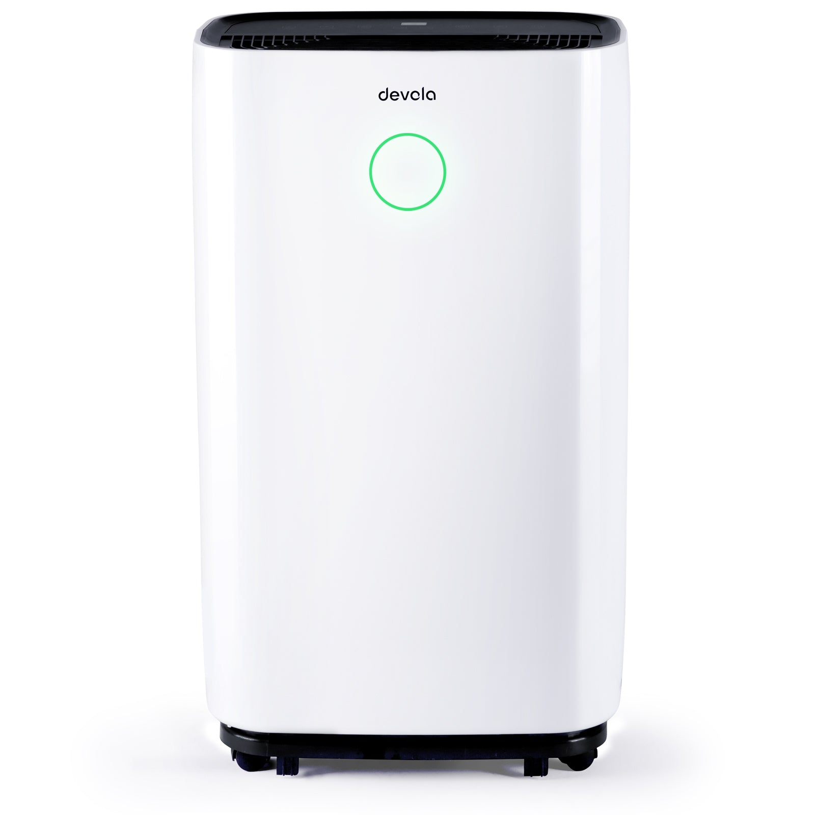 Image of a Devola 20 litre compressor Dehumidifier with a HEPA filter on a white background