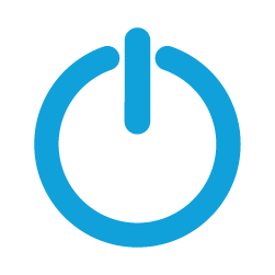 a blue icon of tuning off icon