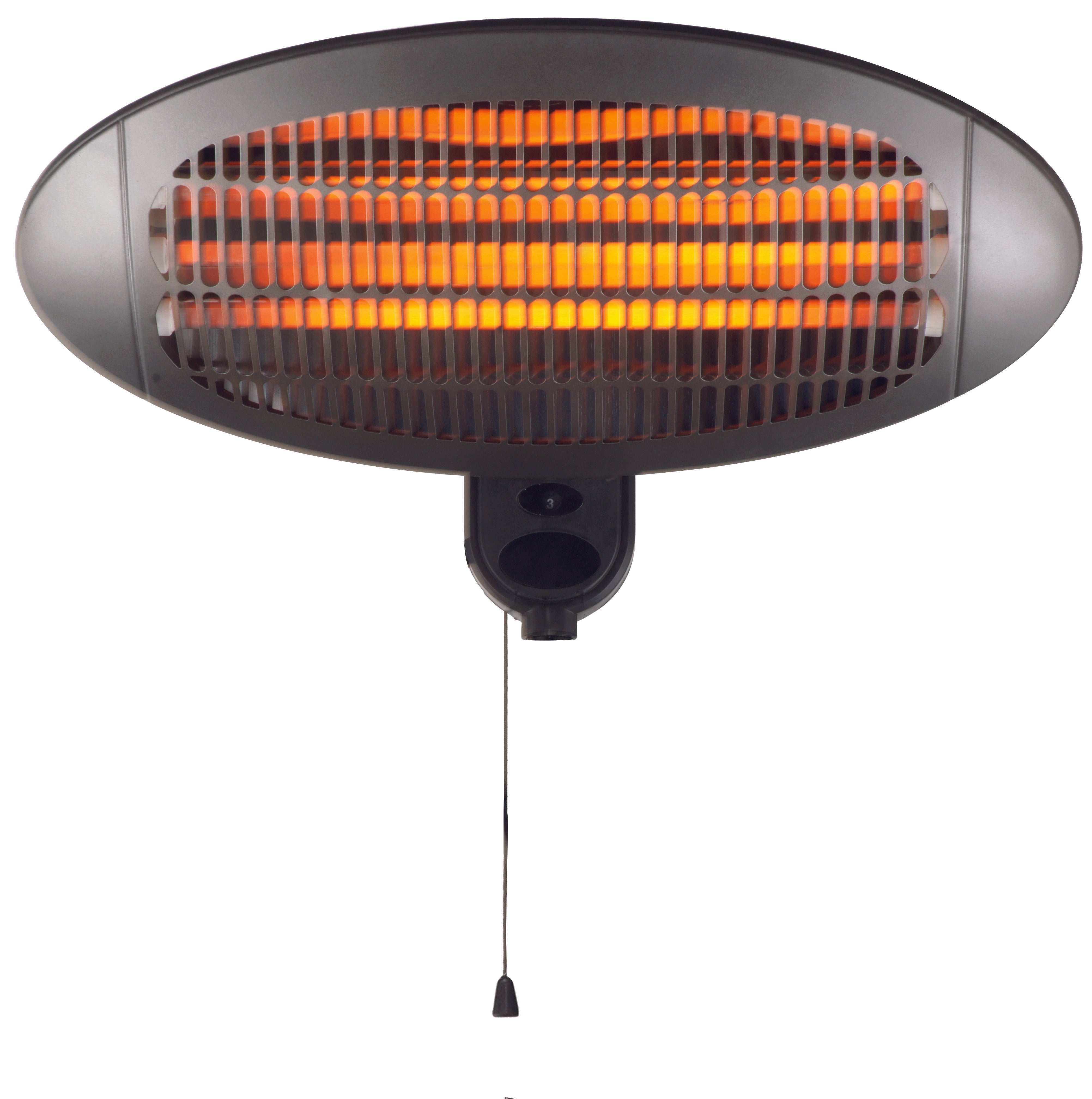 Image of a Devola Core 2kW Wall Mounted Patio Heater Oval with Remote on a white background