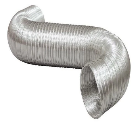 Image of metal, ribbed ducting that is used for heating or aircon.