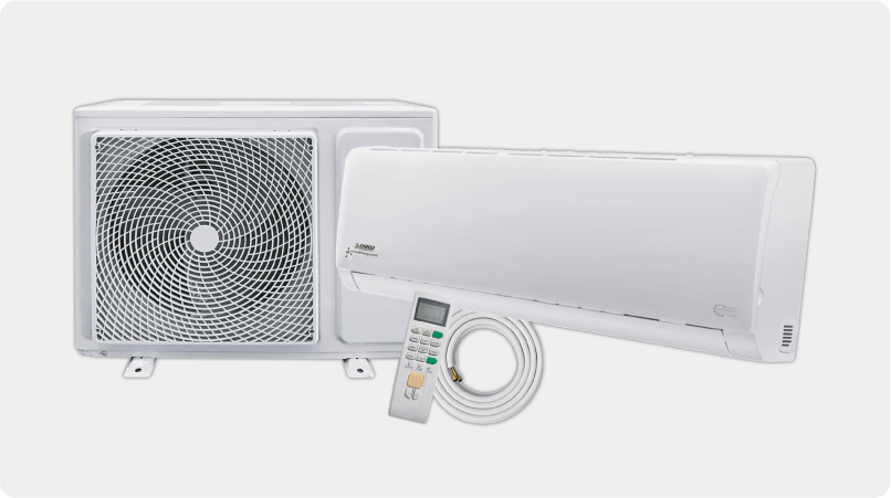 an image of a white commercial air conditioning unit on a white background