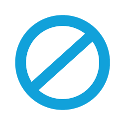 a blue icon of a covering sign