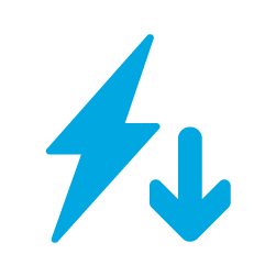 a blue icon of a energy efficiency icon