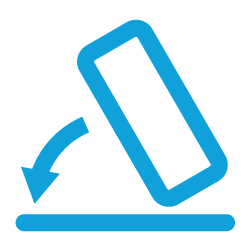 a blue icon of a flat surface
