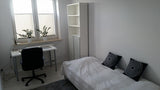 12m2 bedroom with single bed, desk, chair, and drawers