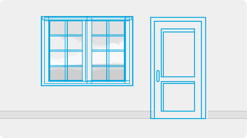 an image of a door and a window next to it