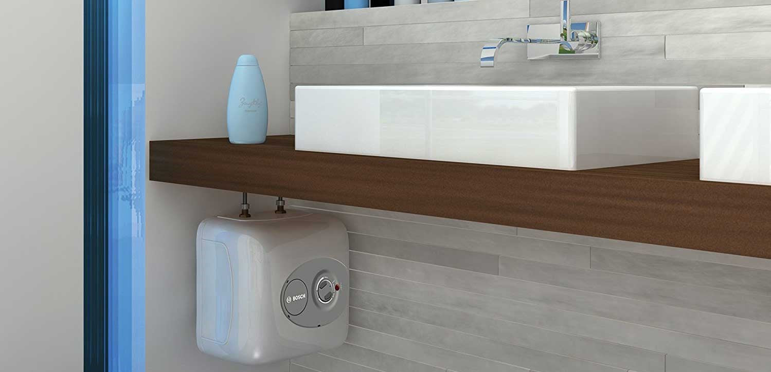 Undersink water boiler in a modern style bathroom