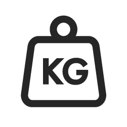 a black icon of a weight with kg on it
