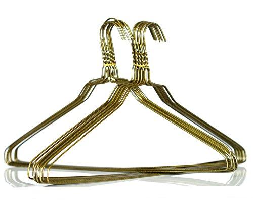 100 Gold Wire Suit Hangers 16 Inch 13 Guage (Strong) By Homeneeds Inc