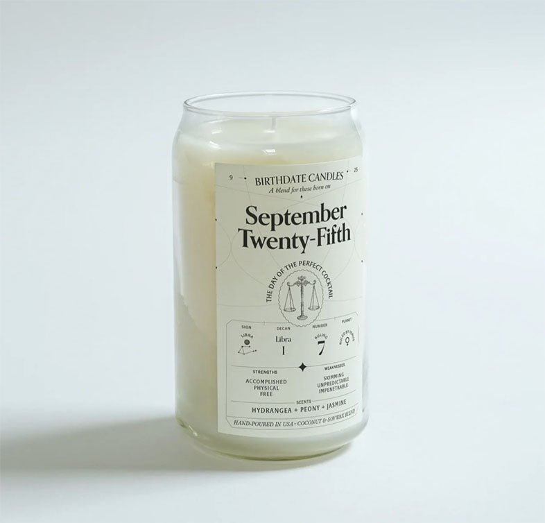 September 25th Birthdate Candle
