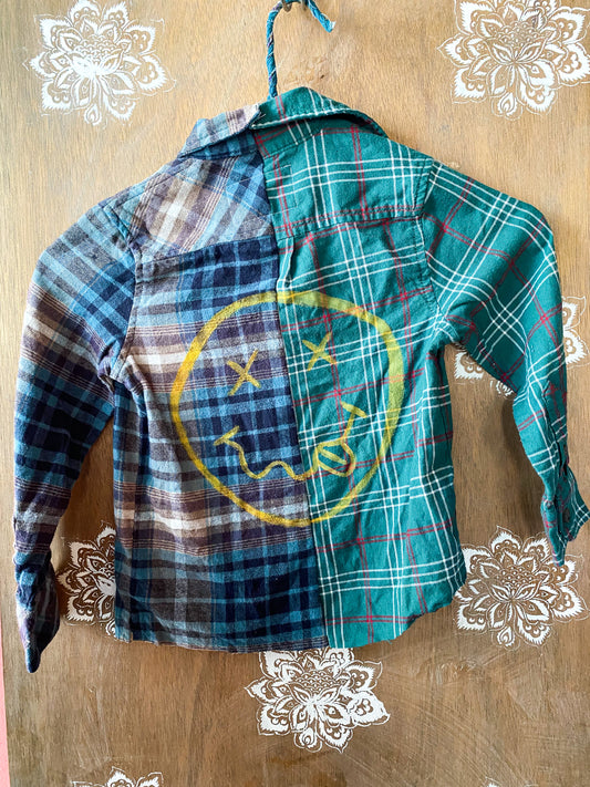 Boho Hippie Kids Upcycled Denim Jacket Size 6/6x