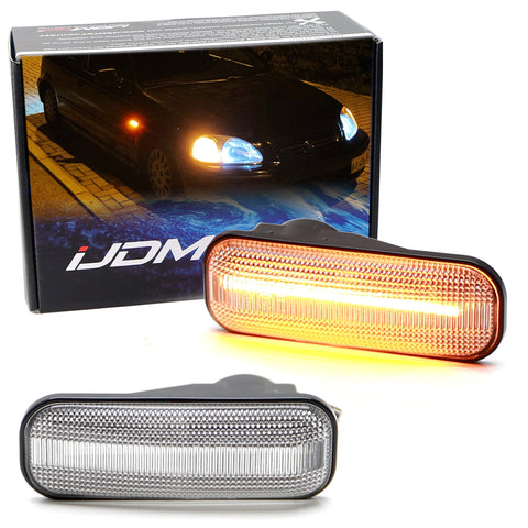 Sequential Amber LED Front Side Marker Lights For Mitsubishi