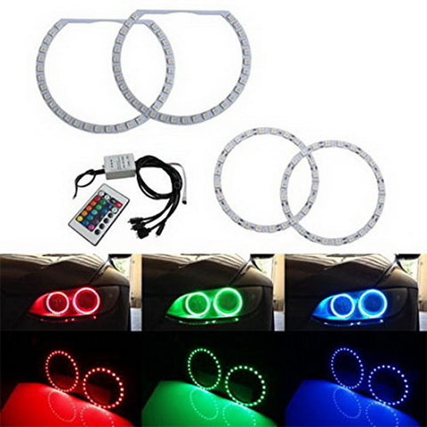 RGB LED Headlight Angel Eye Halo Ring Kit For 15+ Jeep Renegade 07