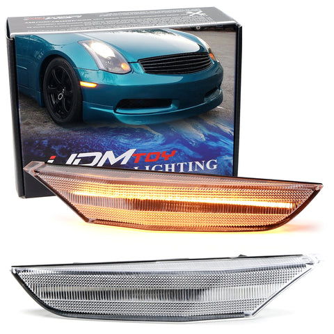 Sequential Amber LED Front Side Marker Lights For Mitsubishi