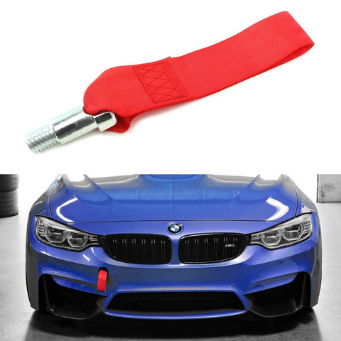 iJDMTOY Track Racing Style Red Towing Strap Compatible with Subaru BRZ  Impreza WRX STI Scion FR-S Toyota 86, Tow Hole Adapter Mounted Nylon Loop  Hook