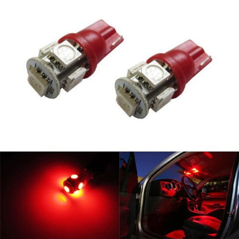 Brilliant Red 168 194 2825 T10 LED Bulbs For Car Step Courtesy, Side D —  iJDMTOY.com