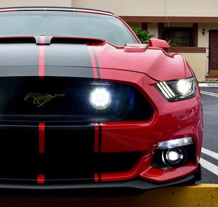 15-17 Ford Mustang GT Behind Grille 4.7" LED Fog Lighting Kit — iJDMTOY.com