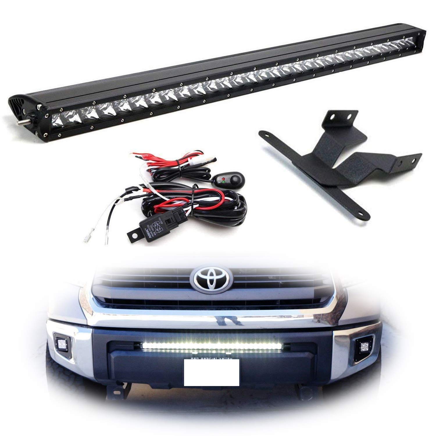 LED Light Bar Kit 30" 2014-21 Toyota Tundra Lower Bumper — iJDMTOY.com