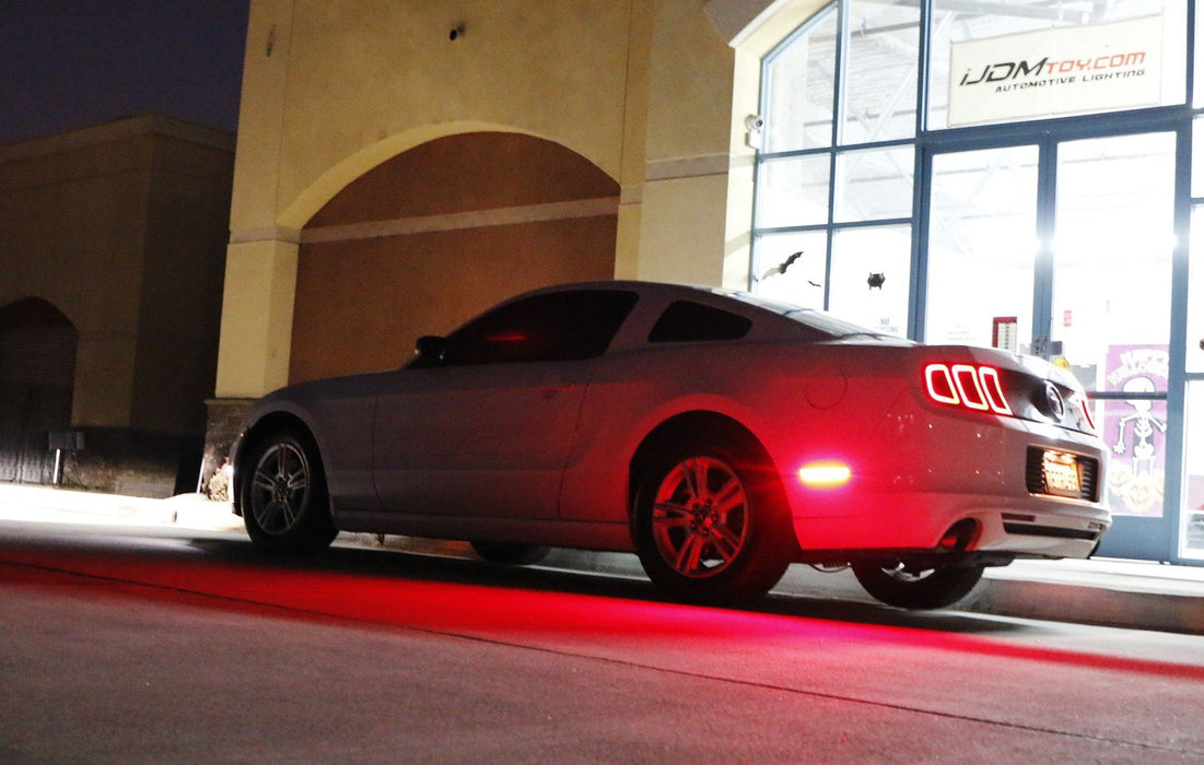 2010-14 Ford Mustang Red Full LED Rear Side Marker Light Kit — iJDMTOY.com