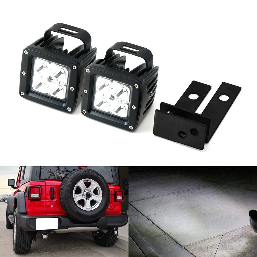 18-up Jeep Wrangler JL Rear Bumper Reverse LED Pod Light Kit — 
