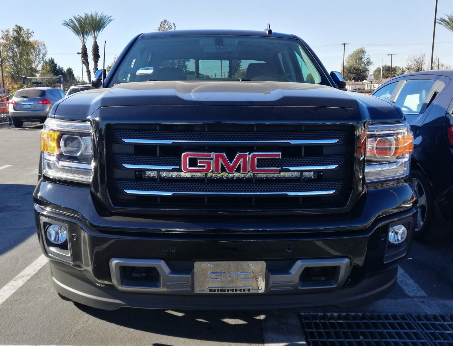 GMC Sierra 1500 2500 3500 HD Behind Grille LED Light Bar Kit — iJDMTOY.com