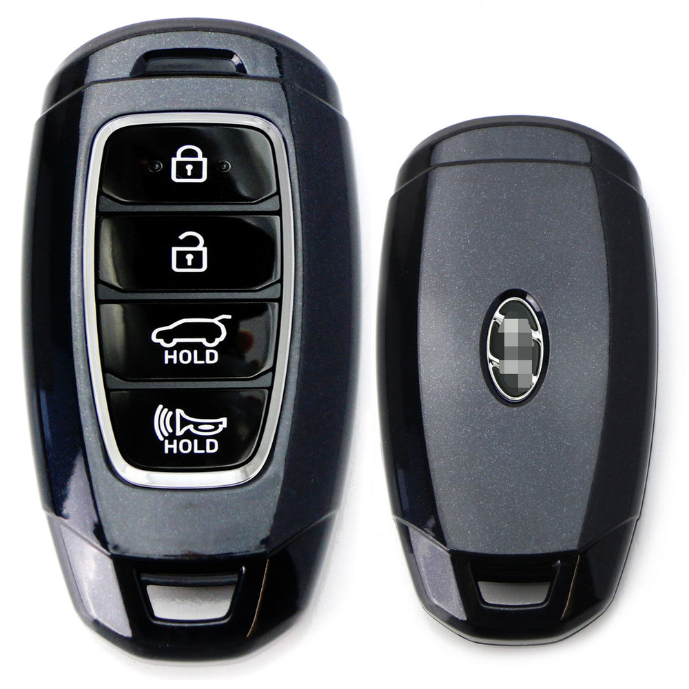 Black Gloss Finish Hard Shell Key Fob Cover For Hyundai Kona Veloster